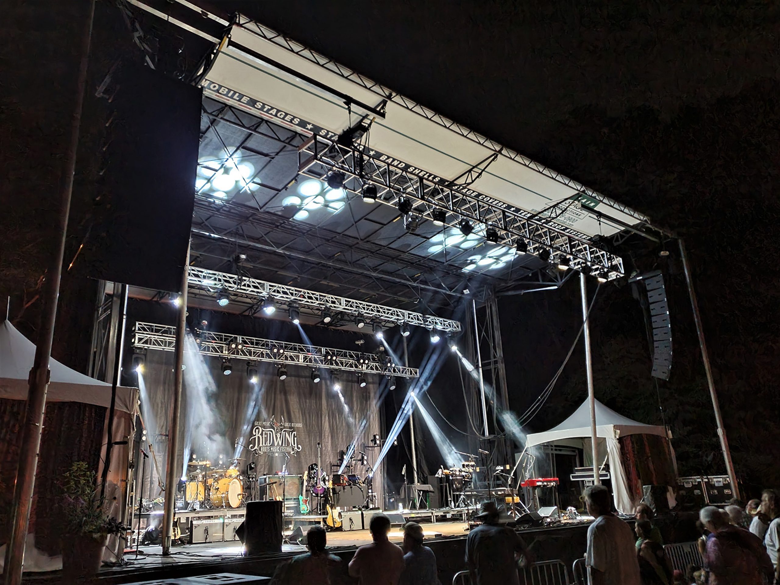 Martin Audio wavefront precision speakers on stage at red wing festival